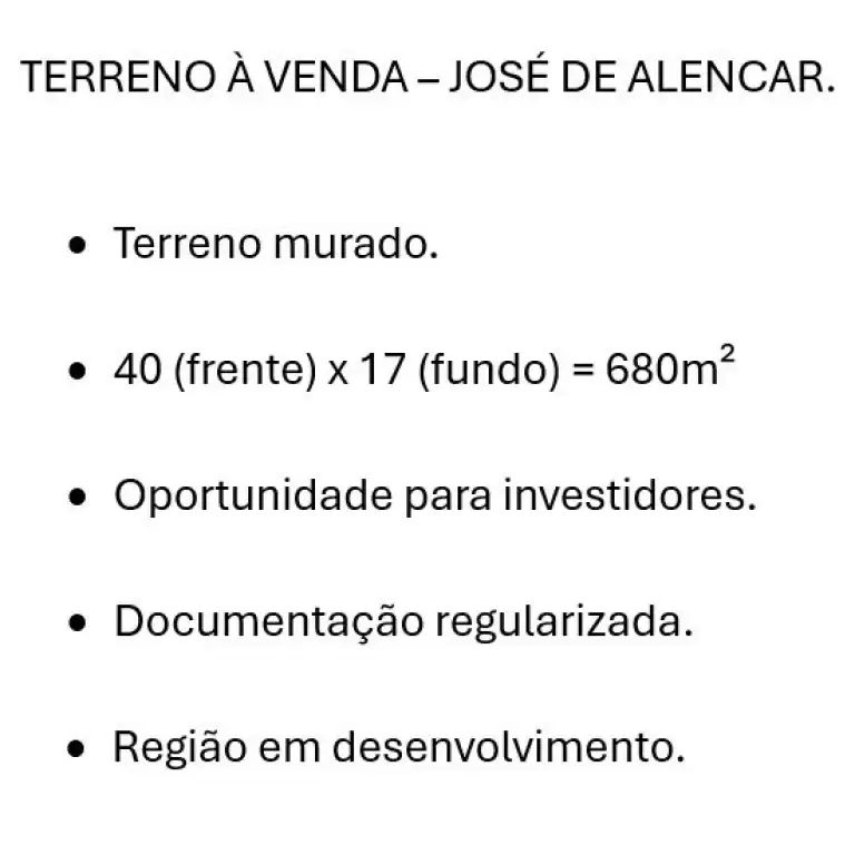 Imóvel em José de Alencar
